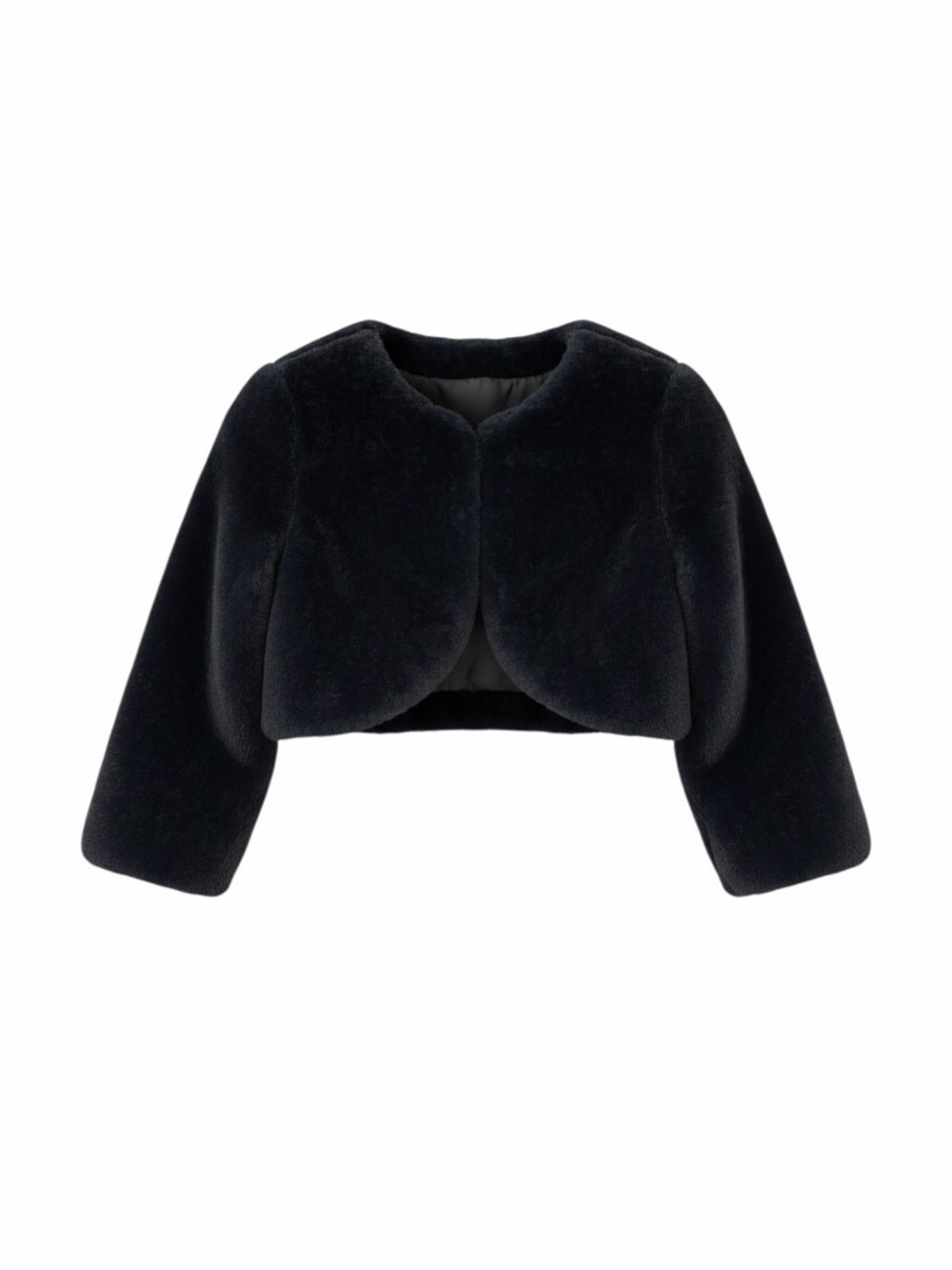 Harlow & Rose Black Faux Fur Bolero Jacket Size 12